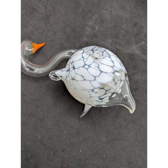 Vintage Ornament Swan Hand Blown Glass Hanging Christmas tree 4" - Picture 2 of 16